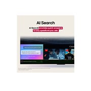LG 75 تلفزيون LG UHD AI UA75 4K Smart TV 2025 الذكي مقاس&nbsp;بوصة, لقطة مقربة لجهاز LG TV توضح كيفية عمل AI Search. نافذة دردشة صغيرة مفتوحة توضح كيف سأل المستخدم عن الألعاب الرياضية المتاحة. استجاب AI Search عبر المحادثة وعن طريق عرض صور مصغرة للمحتوى المتاح., 75UA85006LA, thumbnail 11